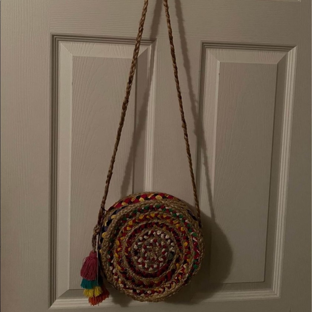 NWT multicolored handmade hippie bag w tassels